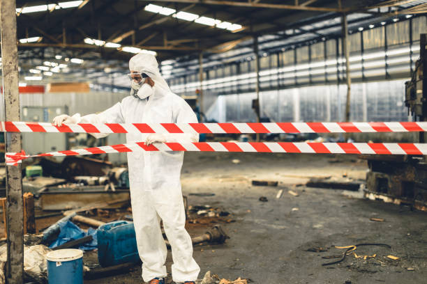 Professional Biohazard Cleanup technician working in Rockford, MI